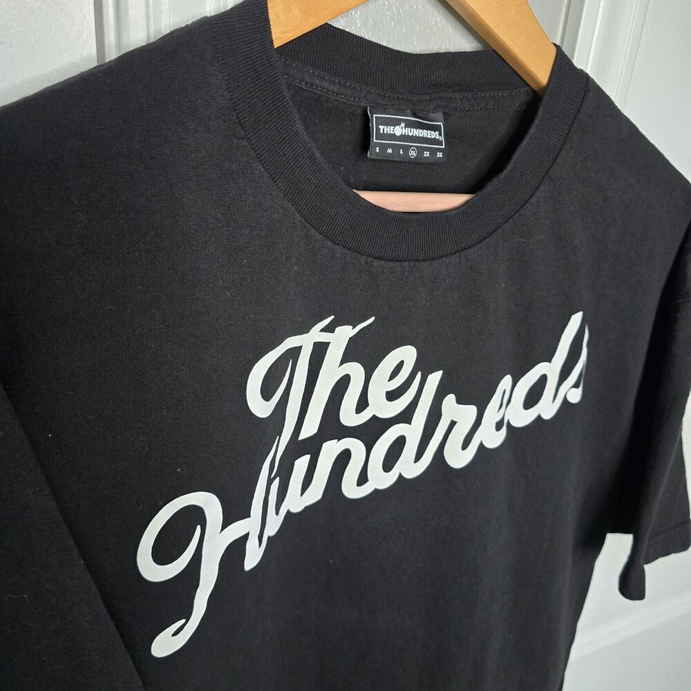 The Hundreds T Shirt Slant Script Logo Vintage Black Streetwear Mens XL
